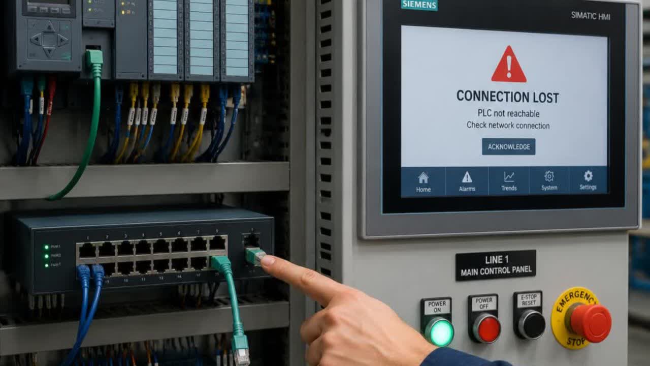 علت قطع ارتباط PLC با HMI-برزین الکترونیک